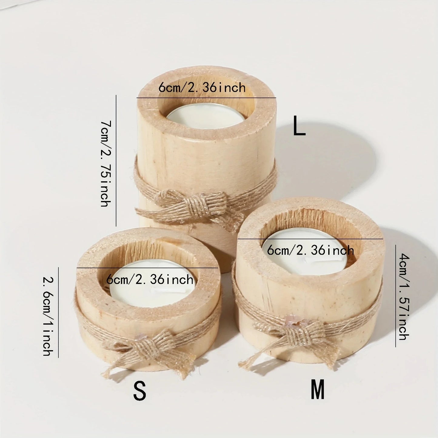 Wooden Candle Holder Set