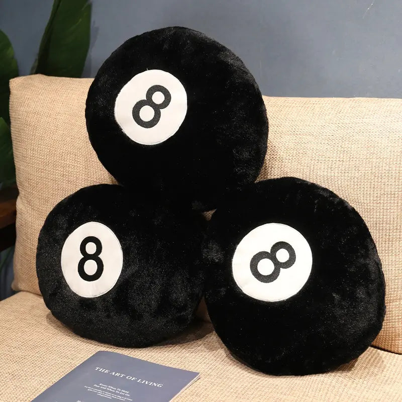 Large 8Ball plush pillow
